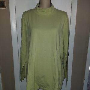 NWOT Sage Green Mock Turtleneck 1X D & Co Denim